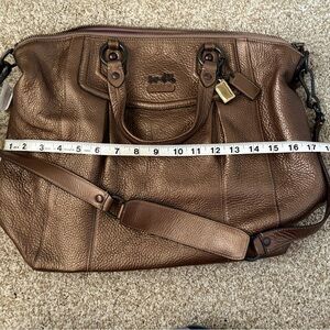 NWT Coach Metallic Bronze Leather Large Satchel